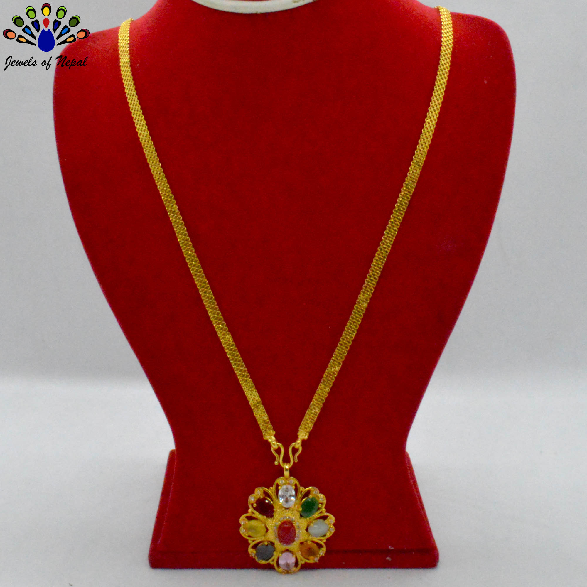 locket nepali gold chain design