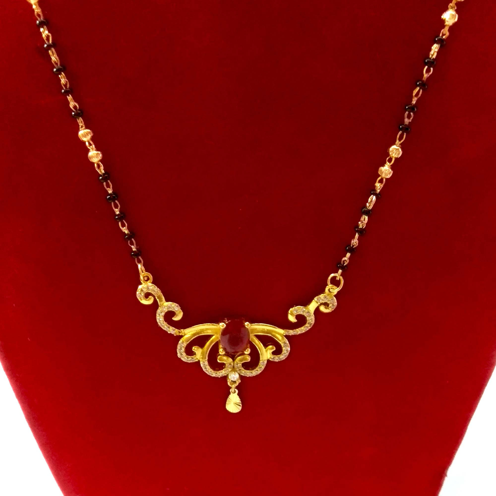 red nepali mangalsutra design