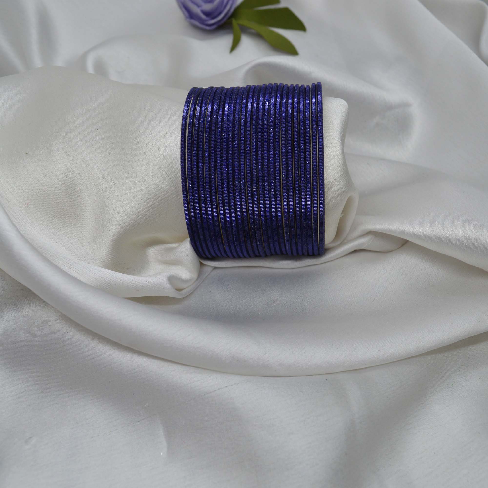 Jewels of Nepal Navy Blue Bangles / Chura / Churi For Women- 2 dozens (24pcs)
