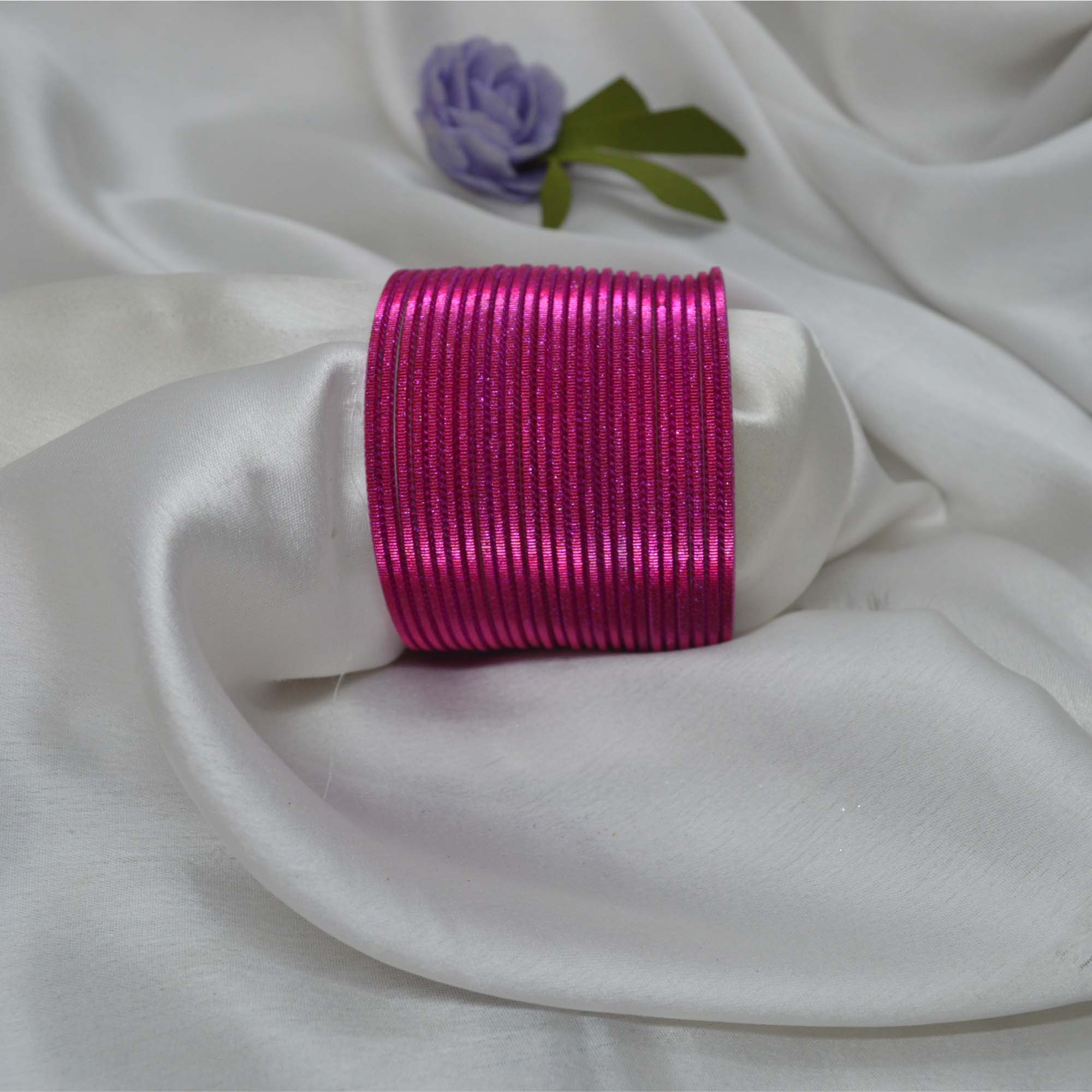 Jewels of Nepal Magenta Bangles / Chura / Churi For Women- 2 dozens (24pcs)