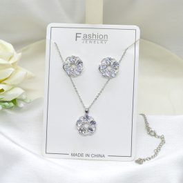 Jewels of Nepal S925 Circle Of Life Designed Locket & Earrings Set for Women