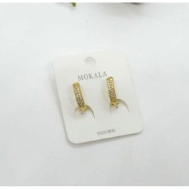 Jewels of Nepal Golden Stone Studded Juli Hoop Earrings for Women