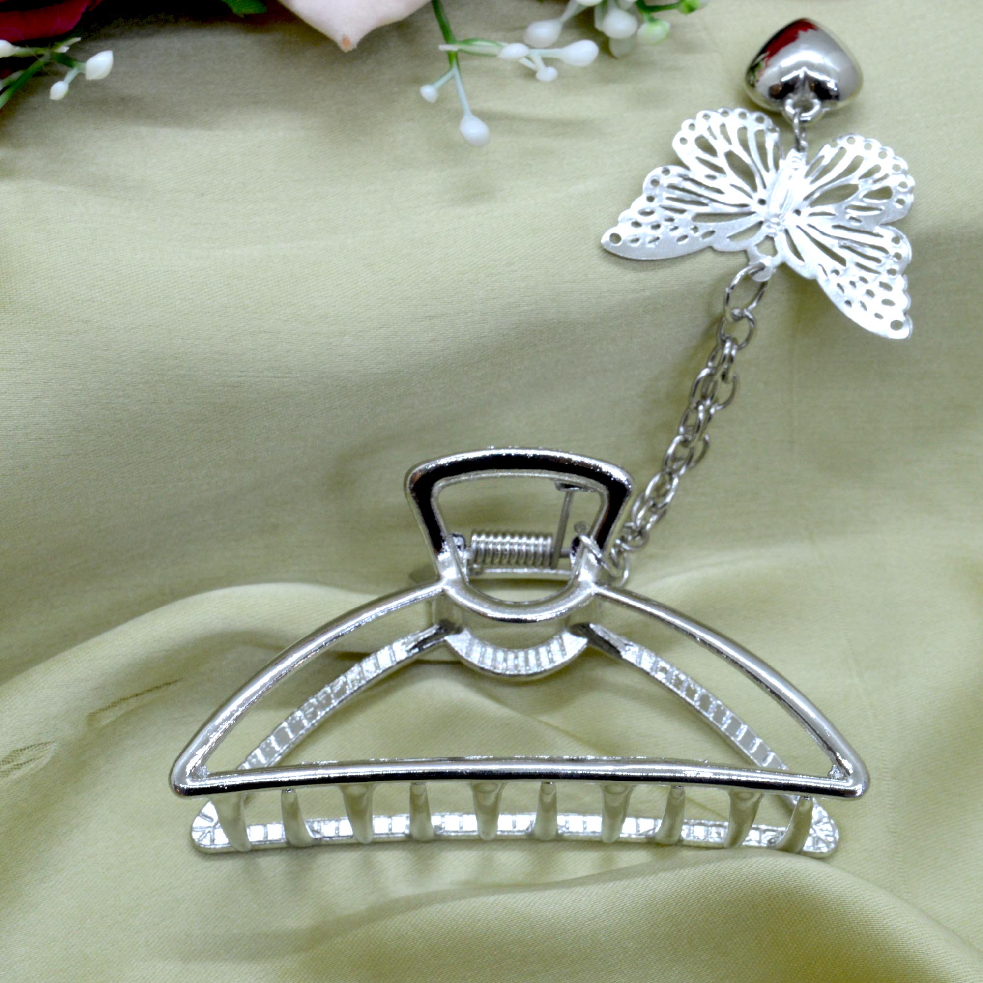 Jewels Of Nepal New Butterfly Designed Metal Hair Claw Clip For Women - Image 7