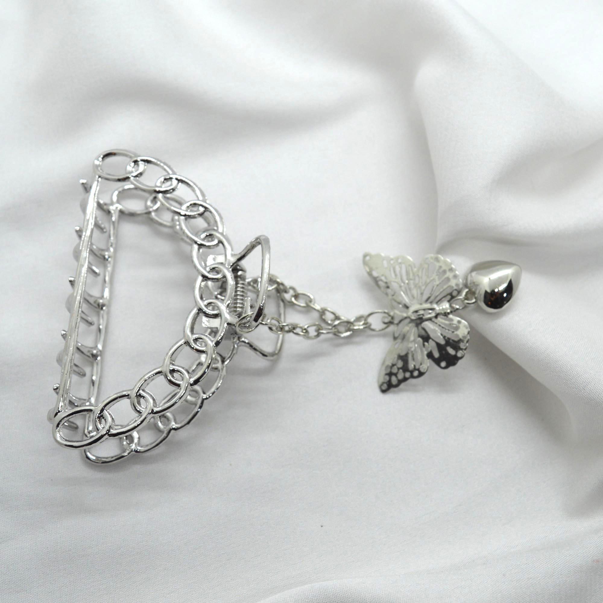 Jewels Of Nepal New Butterfly Designed Metal Hair Claw Clip For Women - Image 5