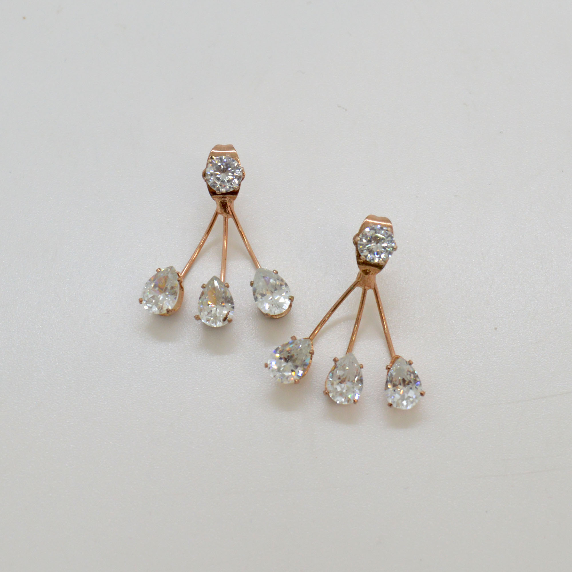 Jewels of Nepal Stylish Drop Shaped Stone Double Sided Ear Studs For Women - Image 5