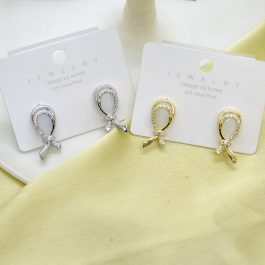 Jewels of Nepal Faux Moonstone & CZ Stones Studded Stud Earrings for Women