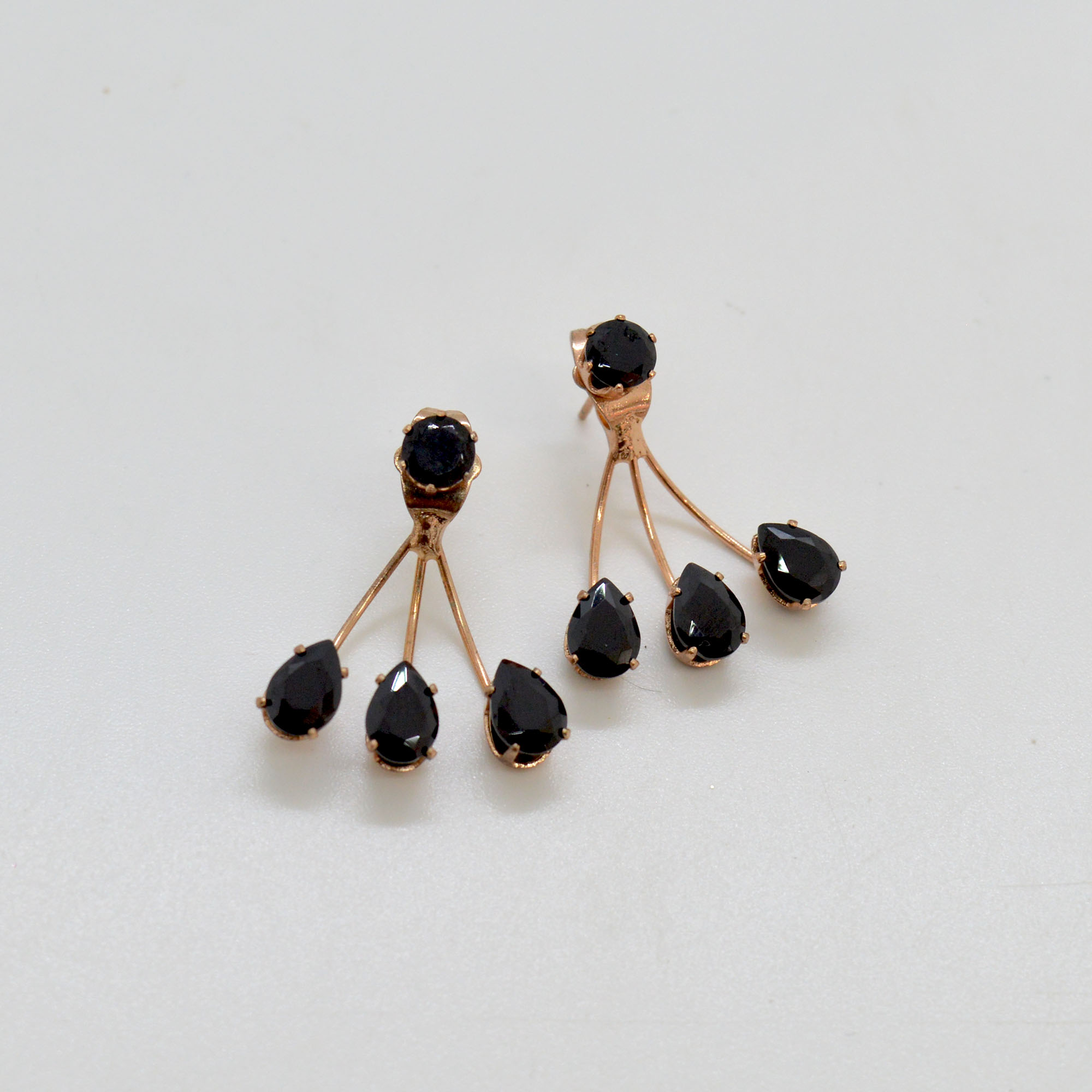 Jewels of Nepal Stylish Drop Shaped Stone Double Sided Ear Studs For Women - Image 4