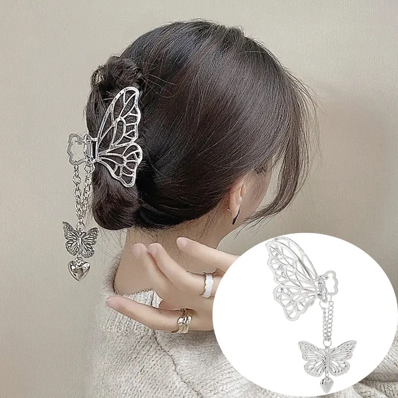 Jewels Of Nepal New Butterfly Designed Metal Hair Claw Clip For Women - Image 11