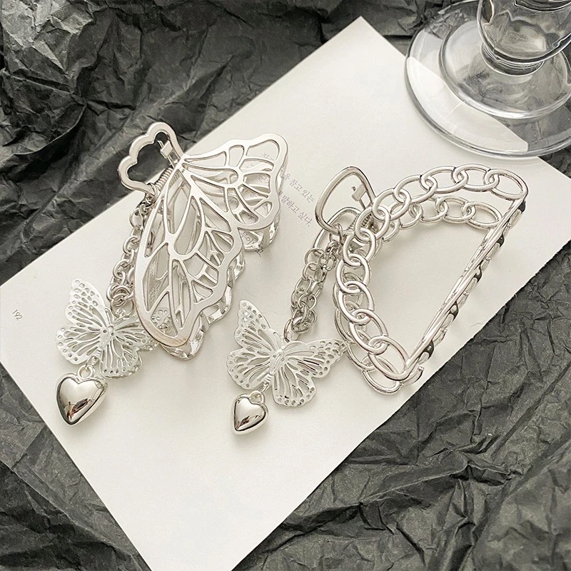Jewels Of Nepal New Butterfly Designed Metal Hair Claw Clip For Women - Image 2