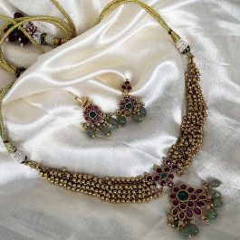Jewels of Nepal Brass Temple Jewelry Set for Women