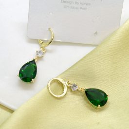 Jewels Of Nepal S925 Green CZ Drop Stone Juli Style Earrings For Women