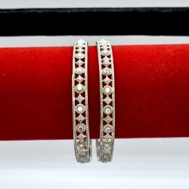 Jewels Of Nepal Antique Silver Metallic Set Bangles For Women