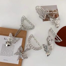 Jewels Of Nepal New Butterfly Designed Metal Hair Claw Clip For Women