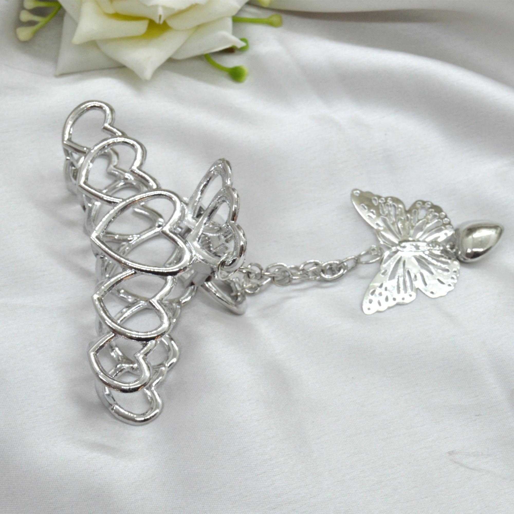 Jewels Of Nepal New Butterfly Designed Metal Hair Claw Clip For Women - Image 15