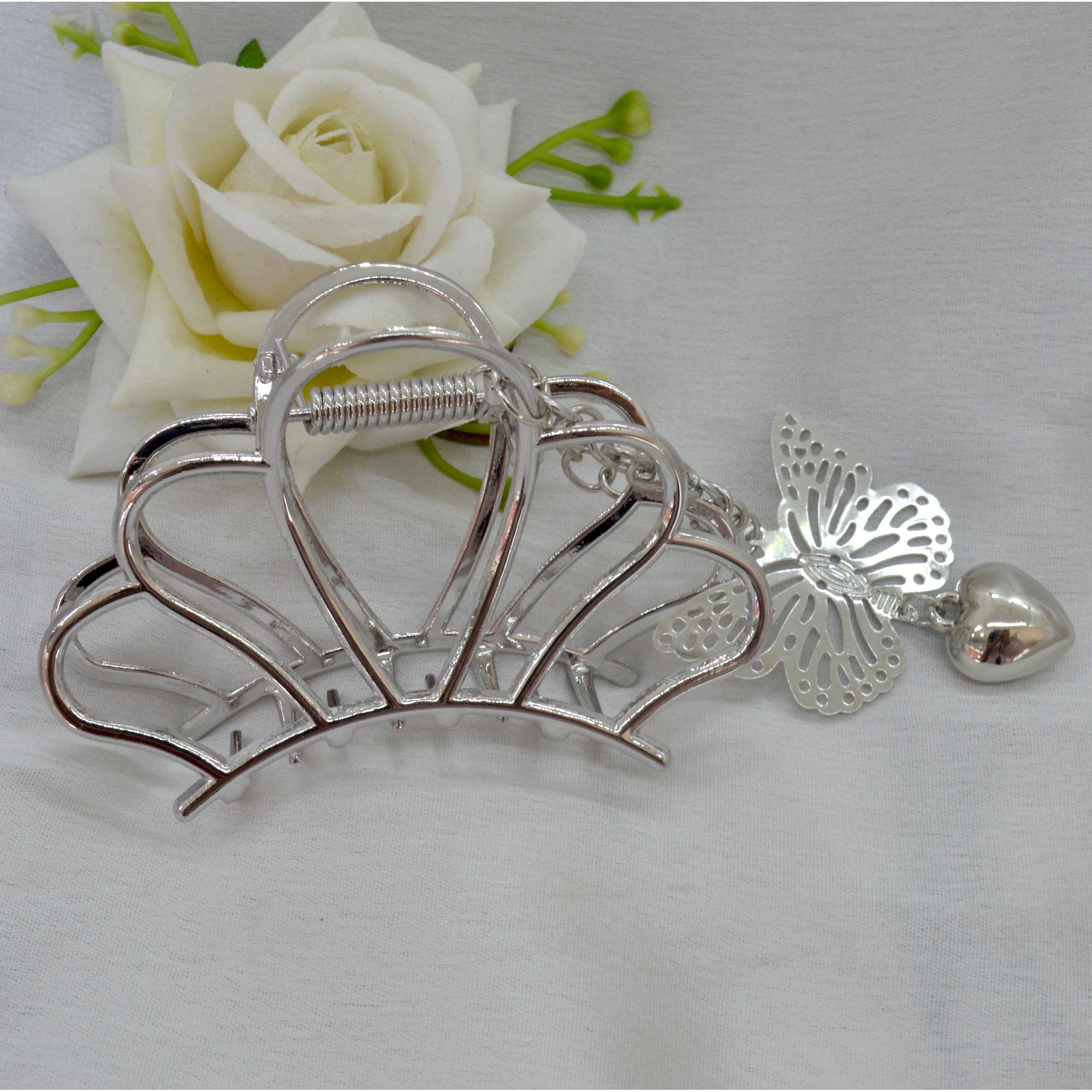 Jewels Of Nepal New Butterfly Designed Metal Hair Claw Clip For Women - Image 12