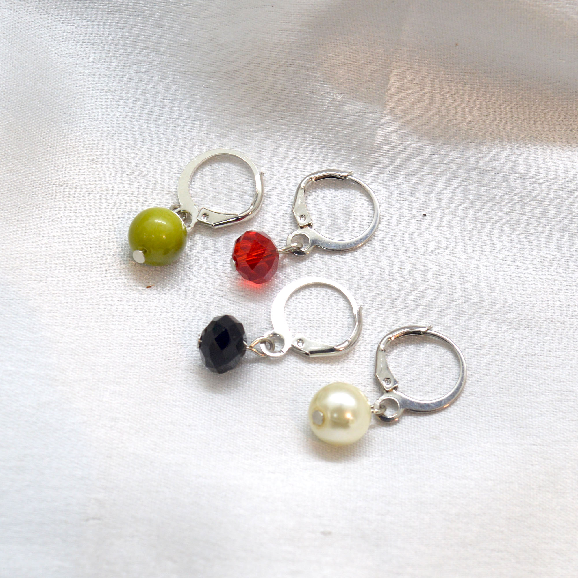 Jewels of Nepal Multi Coloured Round Crystal / Beads Juli Drop Earrings for Women