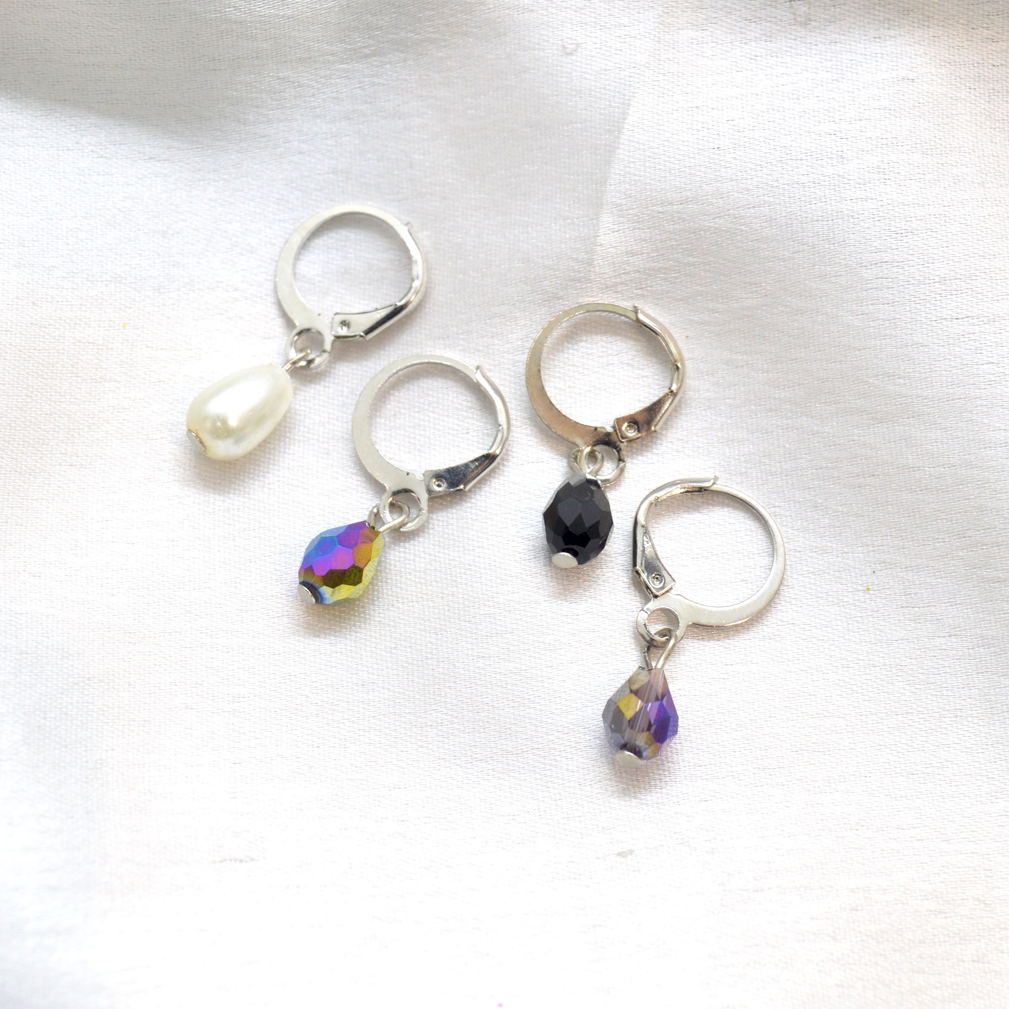 Jewels of Nepal Multi Coloured Crystal Drop Style Juli Earrings for Women