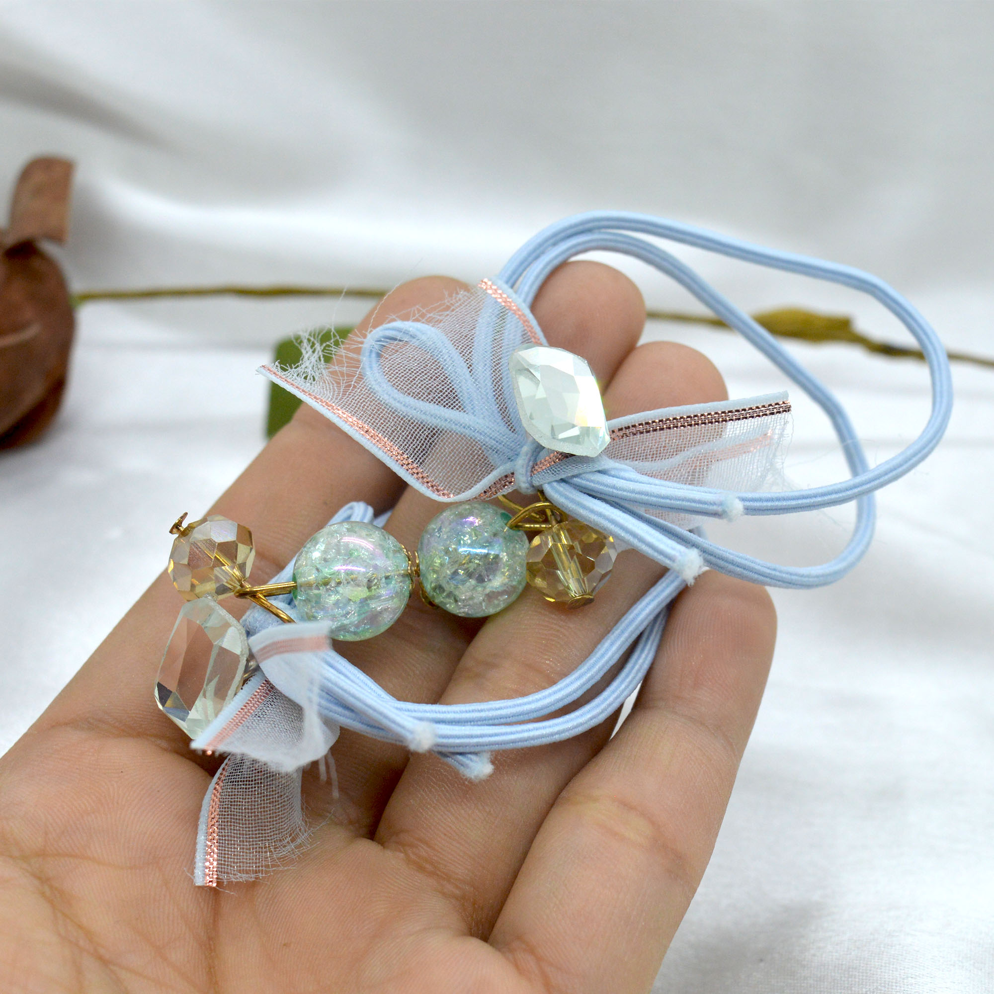 Jewels of Nepal Cute Assorted Color Hair Tie For Girls- Pack of 2 - Image 11