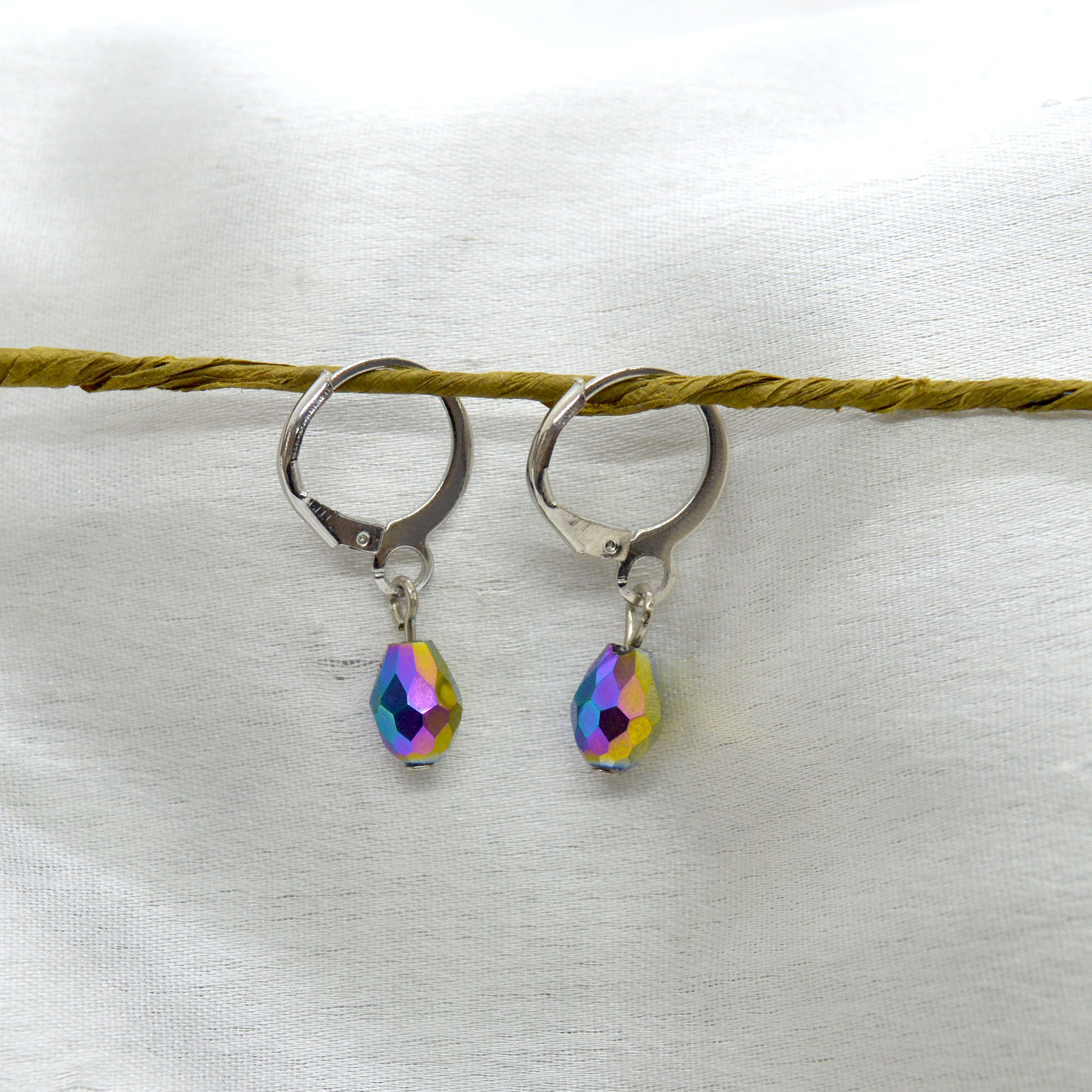 Jewels of Nepal Multi Coloured Crystal Drop Style Juli Earrings for Women - Image 2