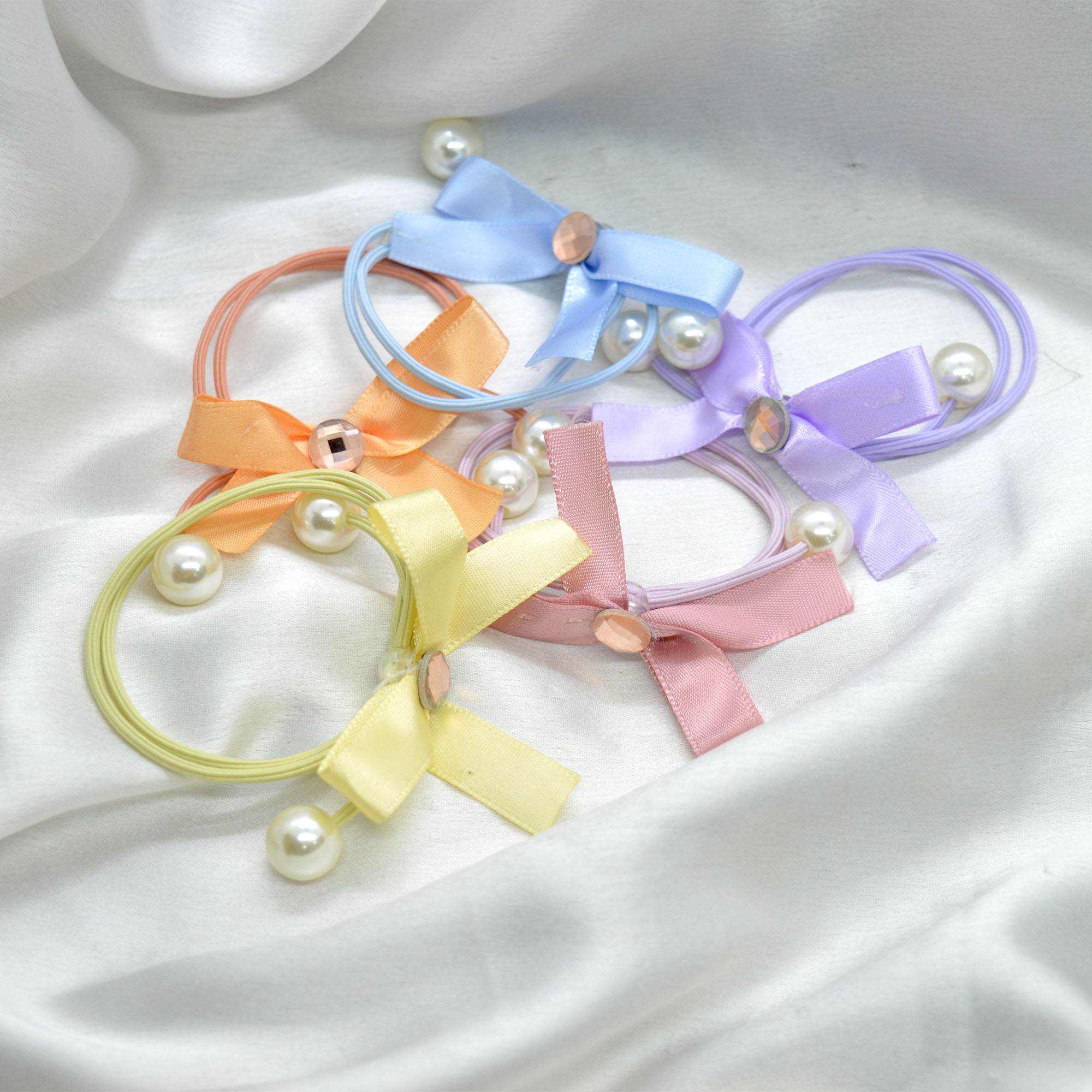 Jewels of Nepal Cute Assorted Color Hair Tie For Girls- Pack of 2