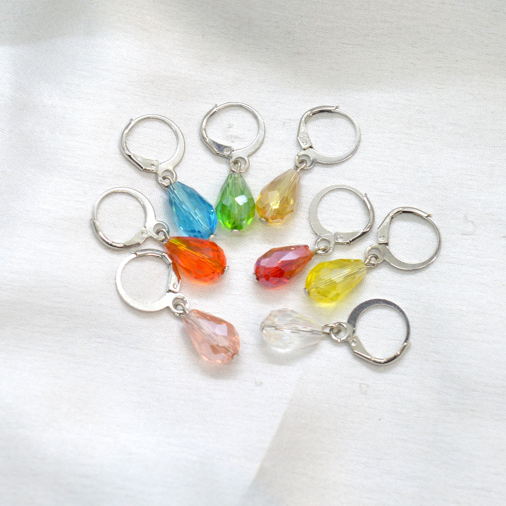 Jewels of Nepal Multi Coloured Crystal Drop Juli Earrings for Women - Image 2