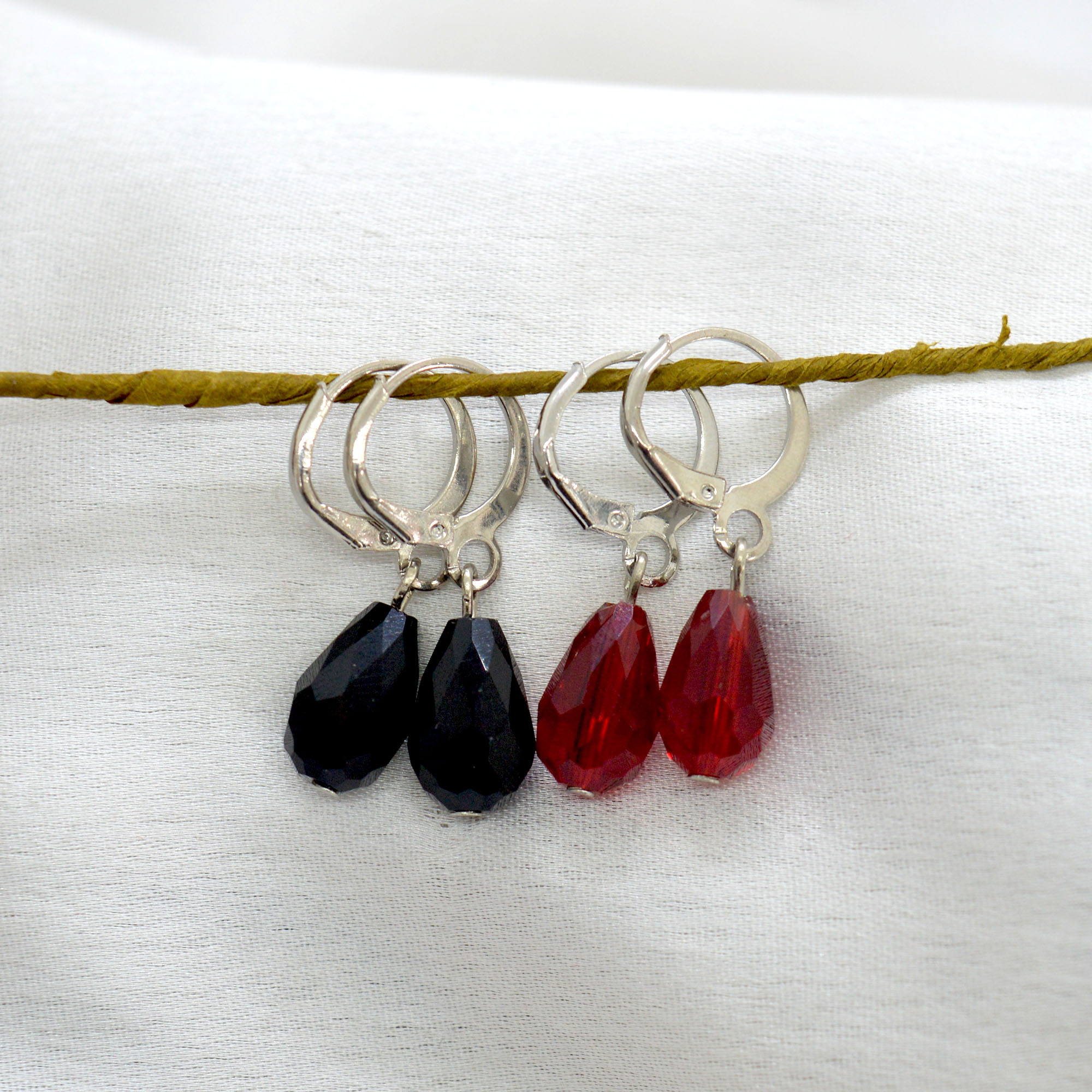Jewels of Nepal Multi Coloured Crystal Drop Juli Earrings for Women - Image 3