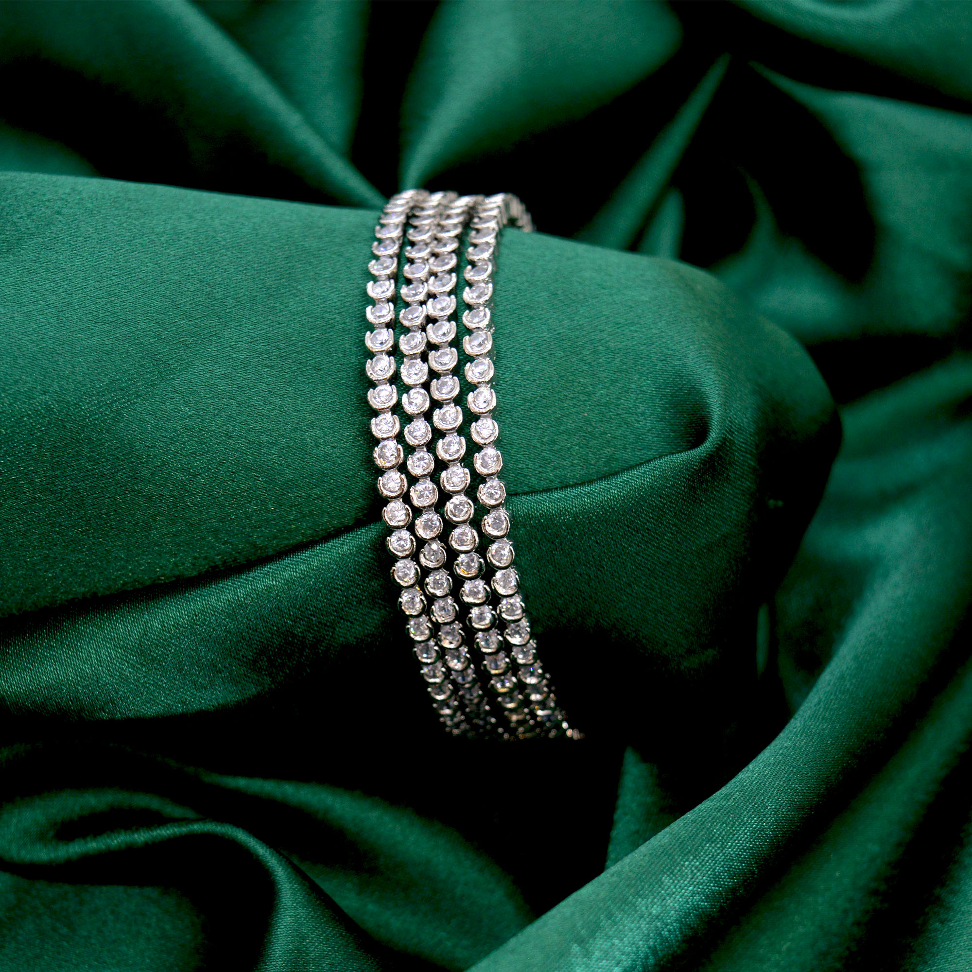 Jewels Of Nepal American Diamond/Cubic Zirconia AAA Stone Studded Bangles for Women - Image 2
