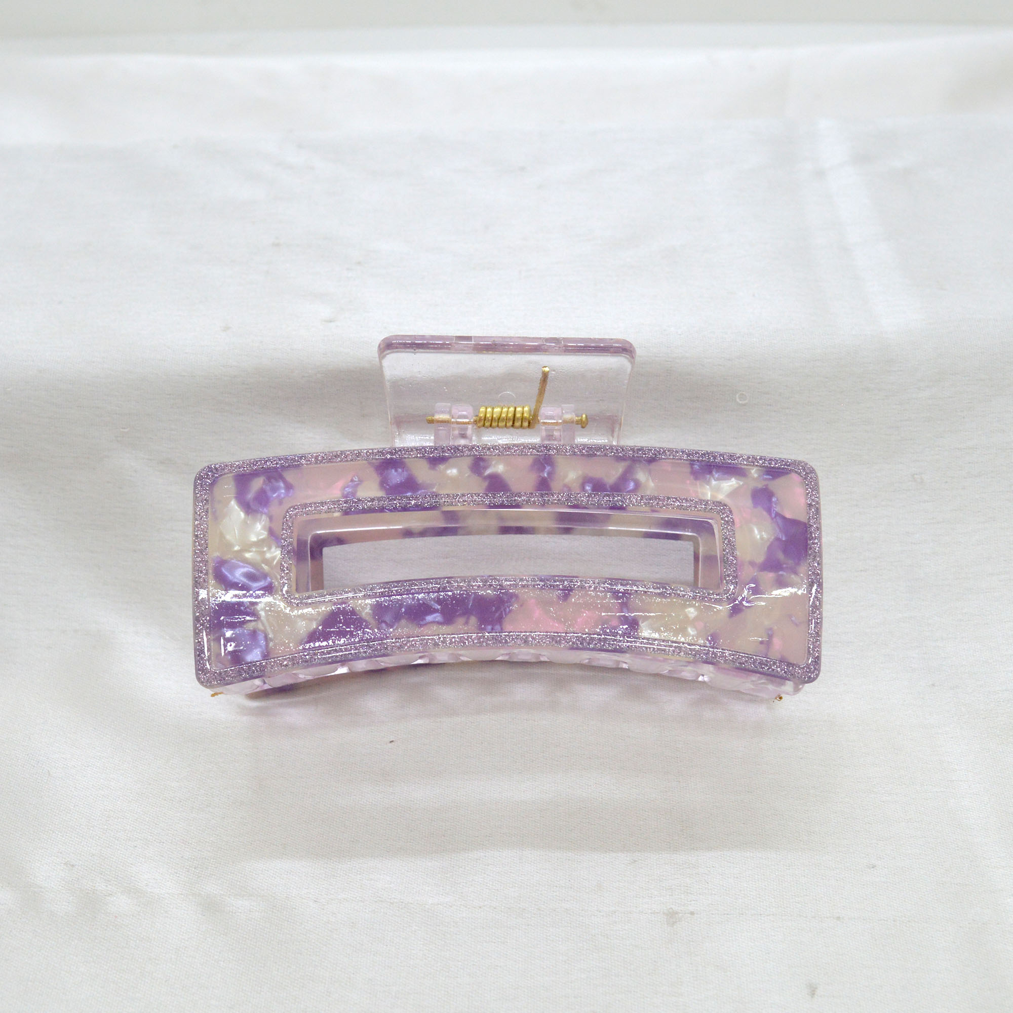 Jewels of Nepal Glitter Textured Acrylic Trendy Hair Claw Clip For Women - Image 2