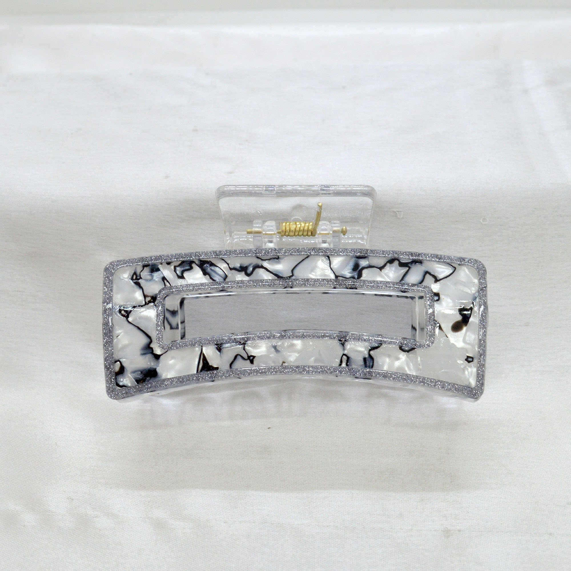 Jewels of Nepal Glitter Textured Acrylic Trendy Hair Claw Clip For Women - Image 3