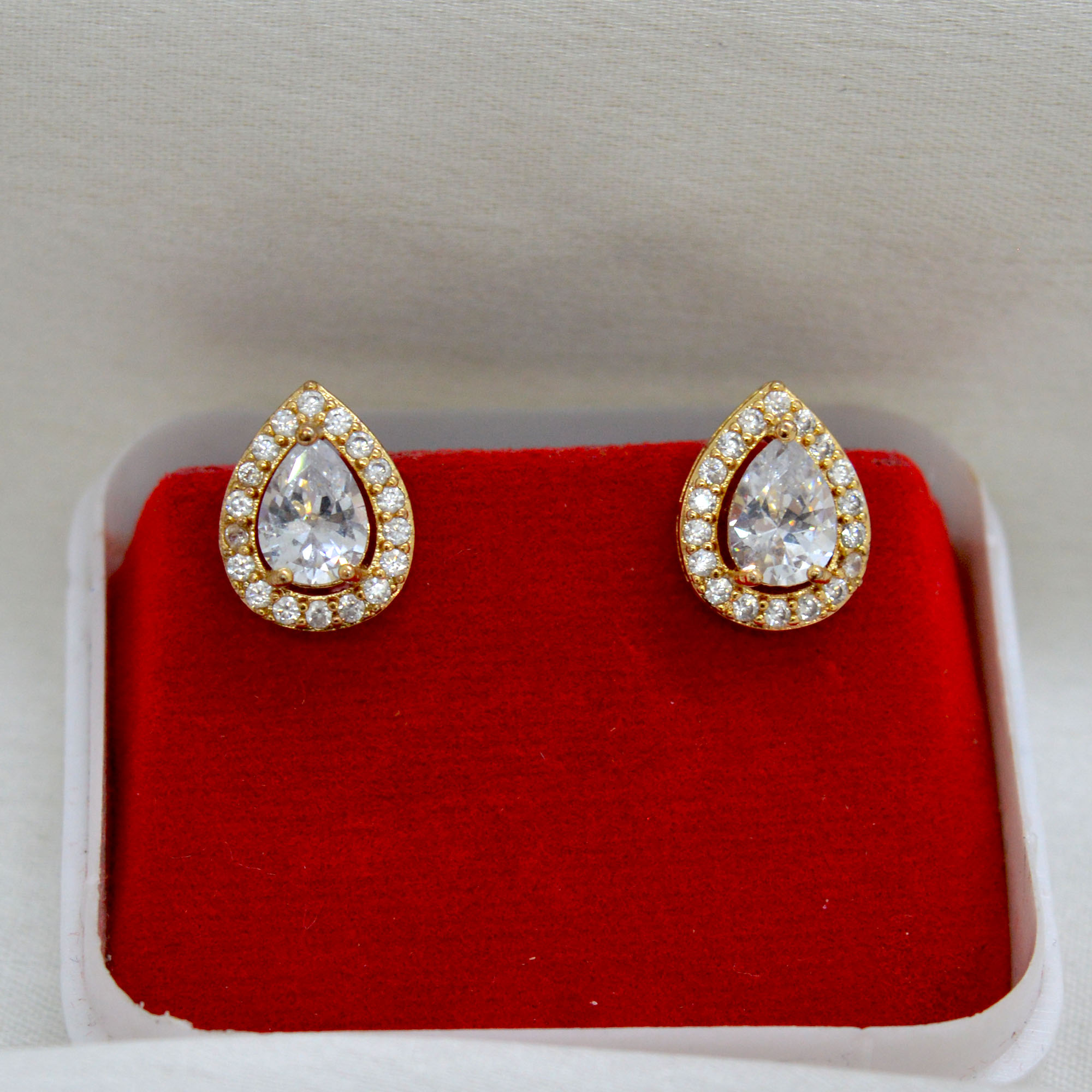Jewels of Nepal American Diamond Ear Studs For Women