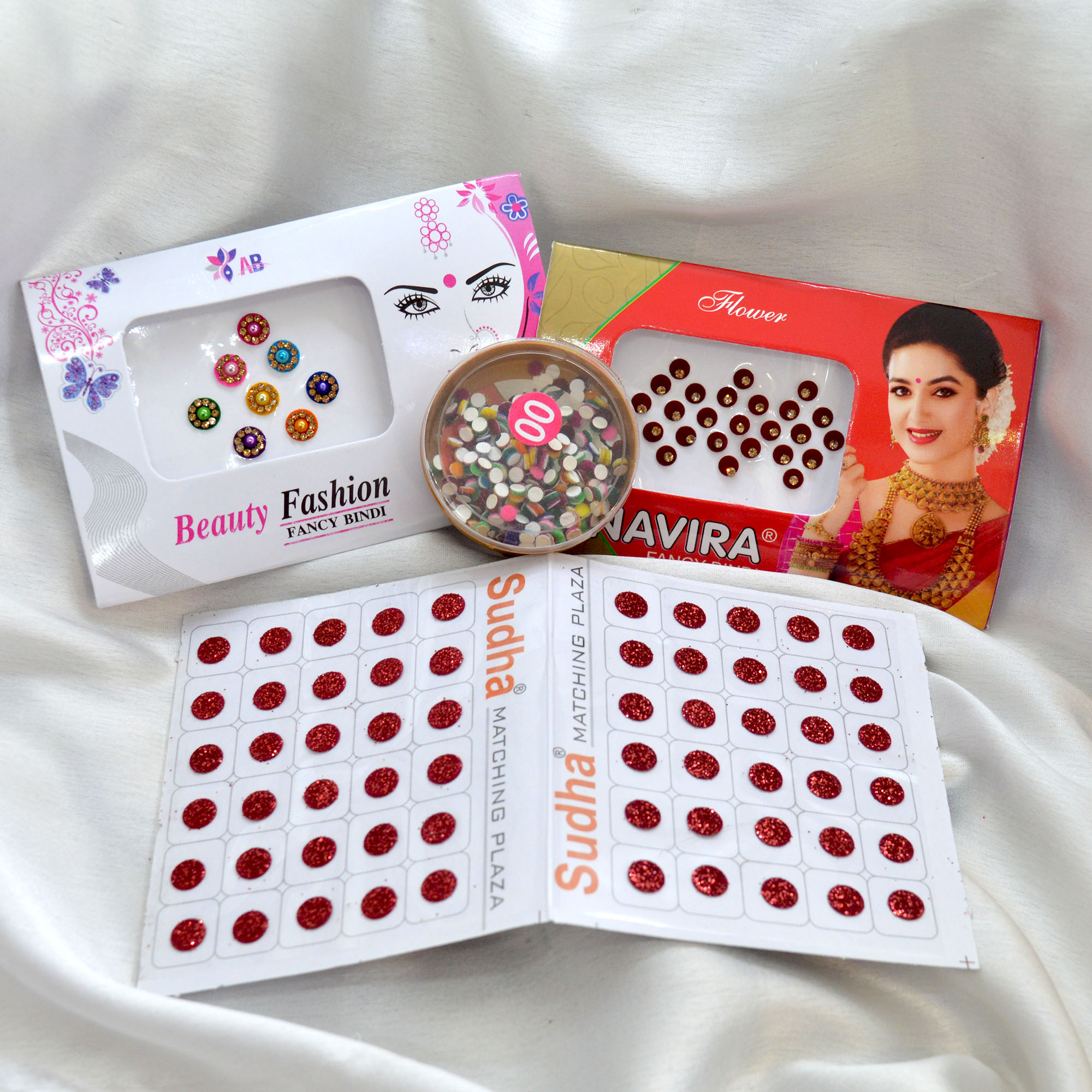 Jewels of Nepal Multicolored Bindi Combo Set - Pack of 4 - Image 2