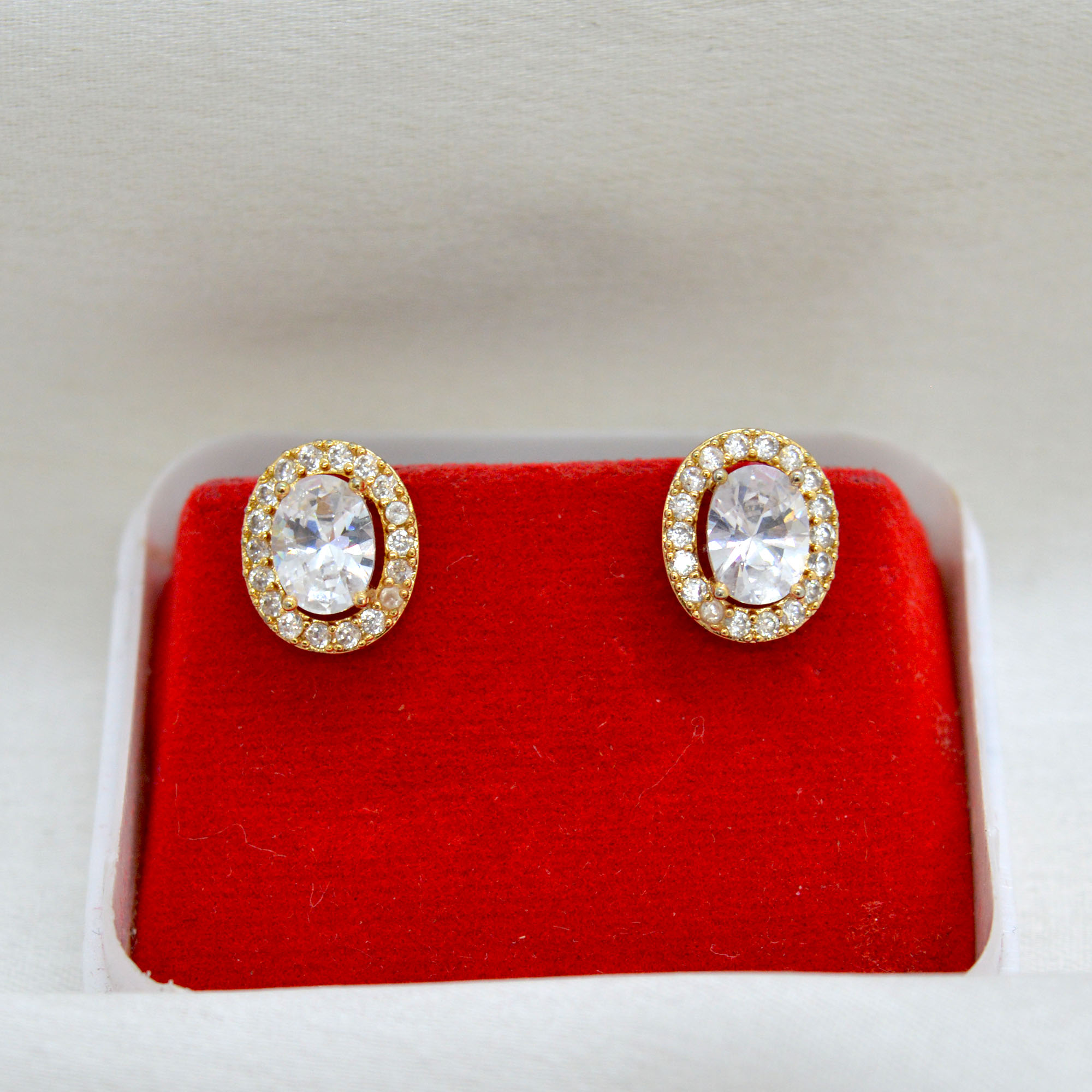 Jewels of Nepal American Diamond Ear Studs For Women - Image 2