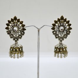 Jewels Of Nepal  Oxidized  Pinjada Jhumki Earrings For Women