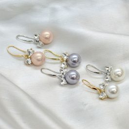 Jewels Of Nepal Bow Designed Faux Pearl Drop Earrings For Women