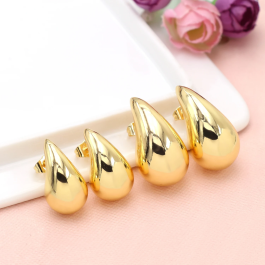 Jewels of Nepal Golden Bottega Copy Stud Earrings For Women