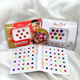 Jewels of Nepal Multicolored Bindi Combo Set - Pack of 4