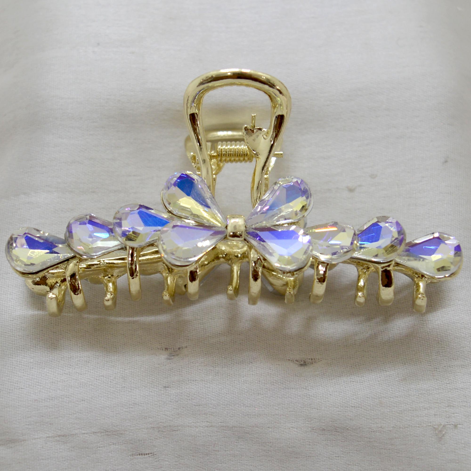 Jewels Of Nepal Multicolor thin Rhinestone Claw Clip For Women - Image 2