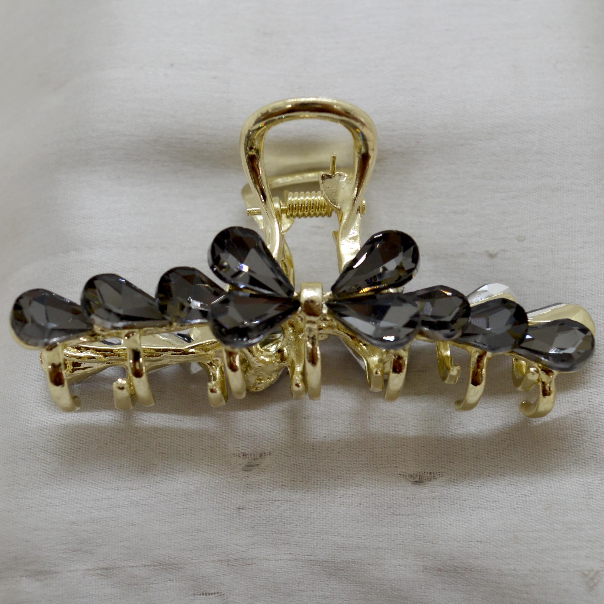 Jewels Of Nepal Multicolor thin Rhinestone Claw Clip For Women - Image 3