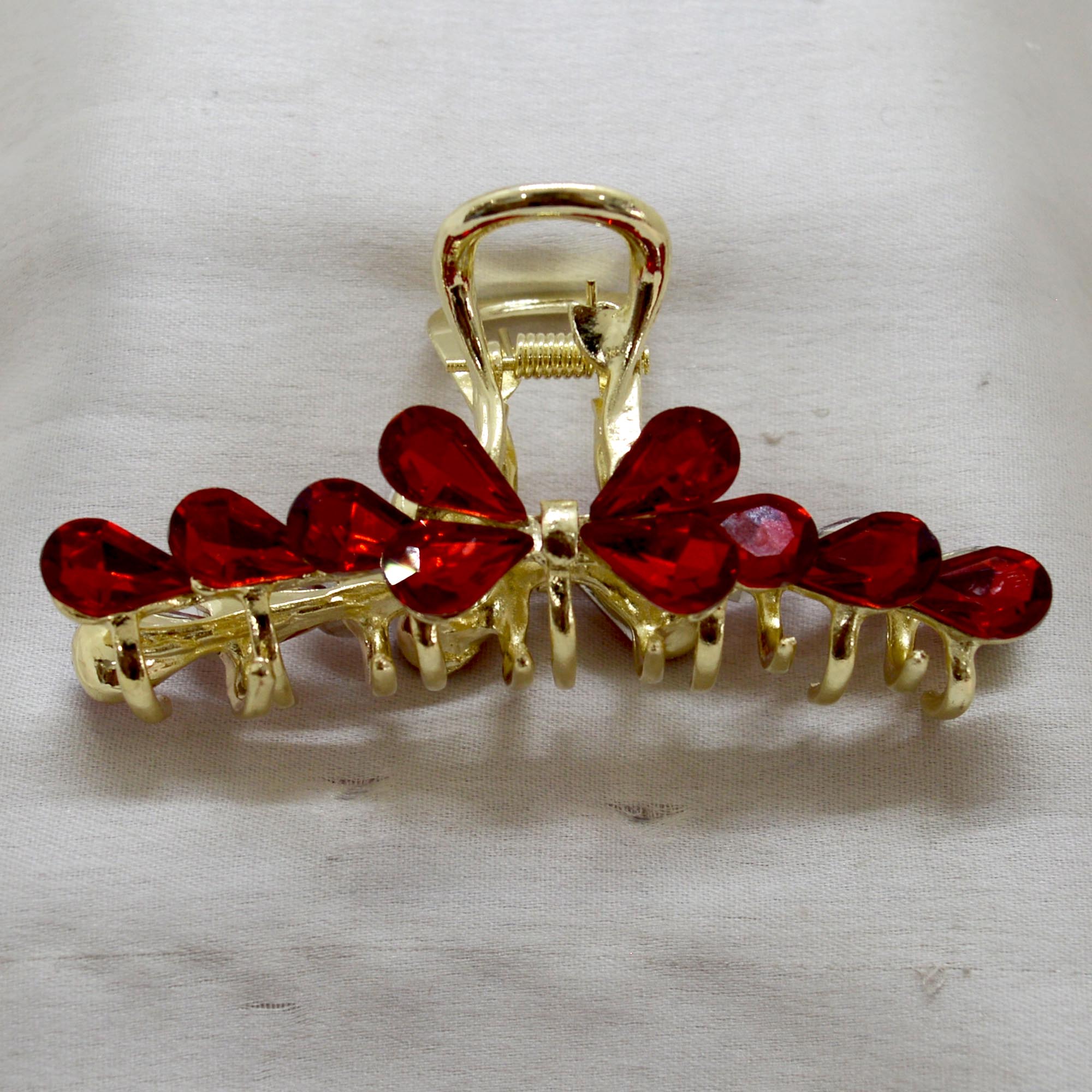 Jewels Of Nepal Multicolor thin Rhinestone Claw Clip For Women - Image 4