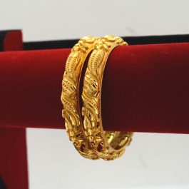 Jewels Of Nepal Gold Plated Flower Design Bangles Set For Women