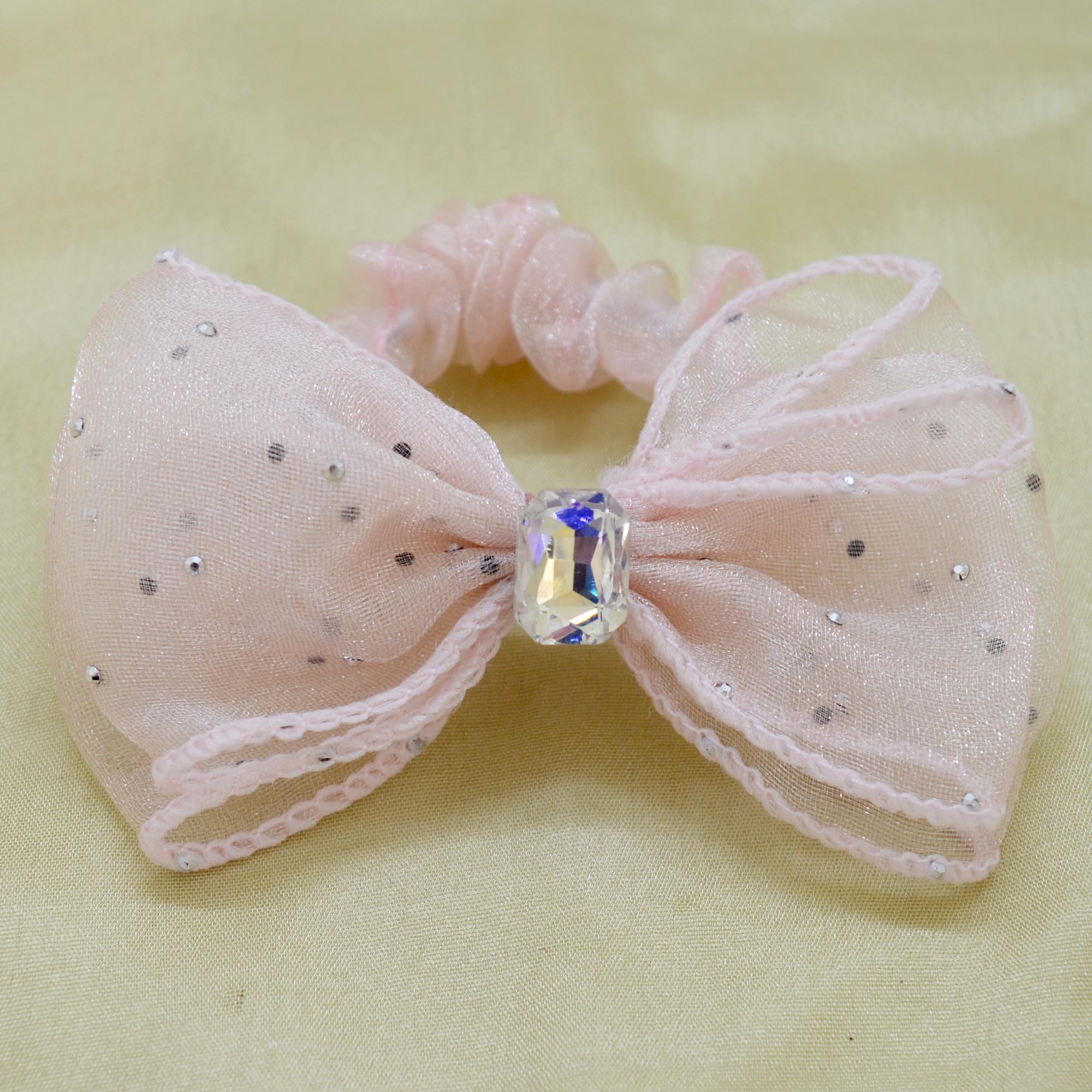 Jewels Of Nepal Elegant Rhinestoned Bubble Net Scrunchies / Hair Tie For Women - Image 2