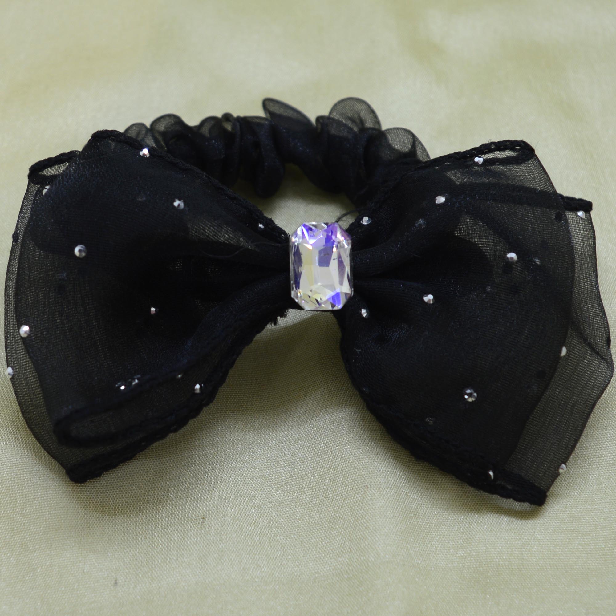 Jewels Of Nepal Elegant Rhinestoned Bubble Net Scrunchies / Hair Tie For Women - Image 5
