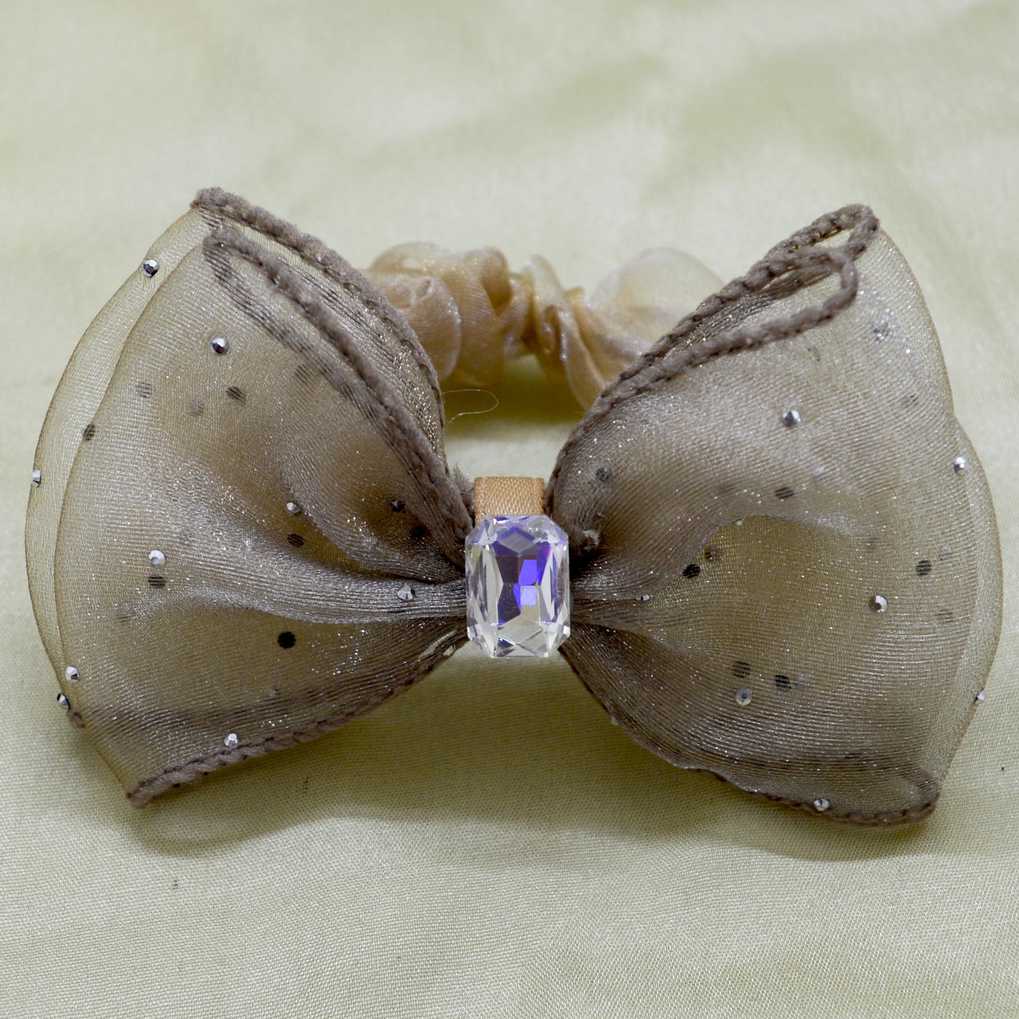 Jewels Of Nepal Elegant Rhinestoned Bubble Net Scrunchies / Hair Tie For Women - Image 4