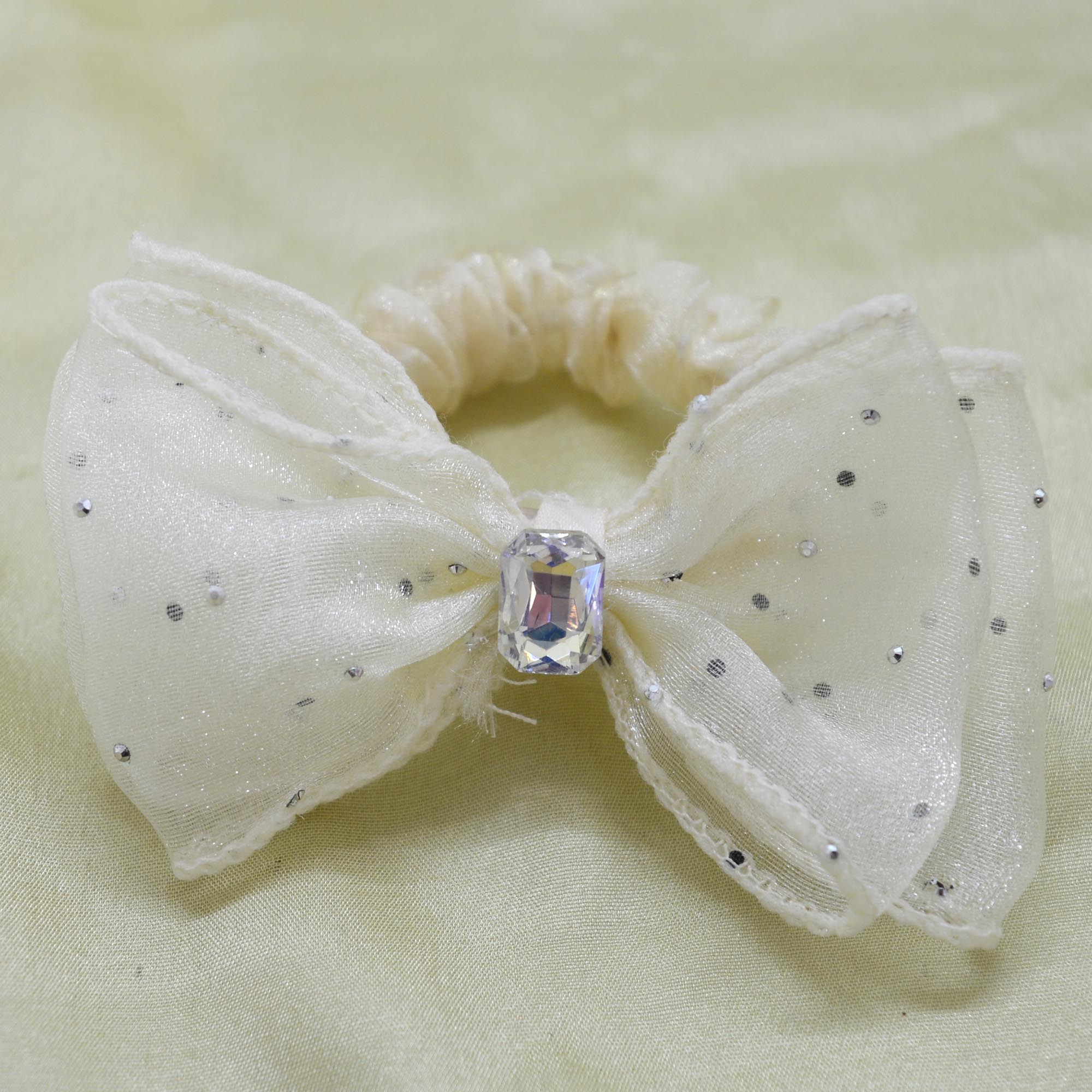 Jewels Of Nepal Elegant Rhinestoned Bubble Net Scrunchies / Hair Tie For Women - Image 3
