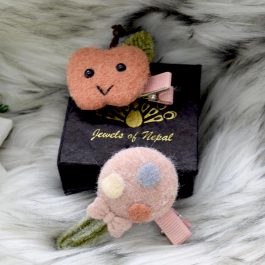 Jewels Of Nepal Felt Hair Clip Set For Kids- Pack of 2