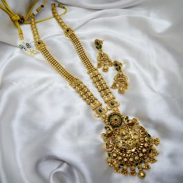 Jewels of Nepal Brass Long Temple Jewelry Set for Women