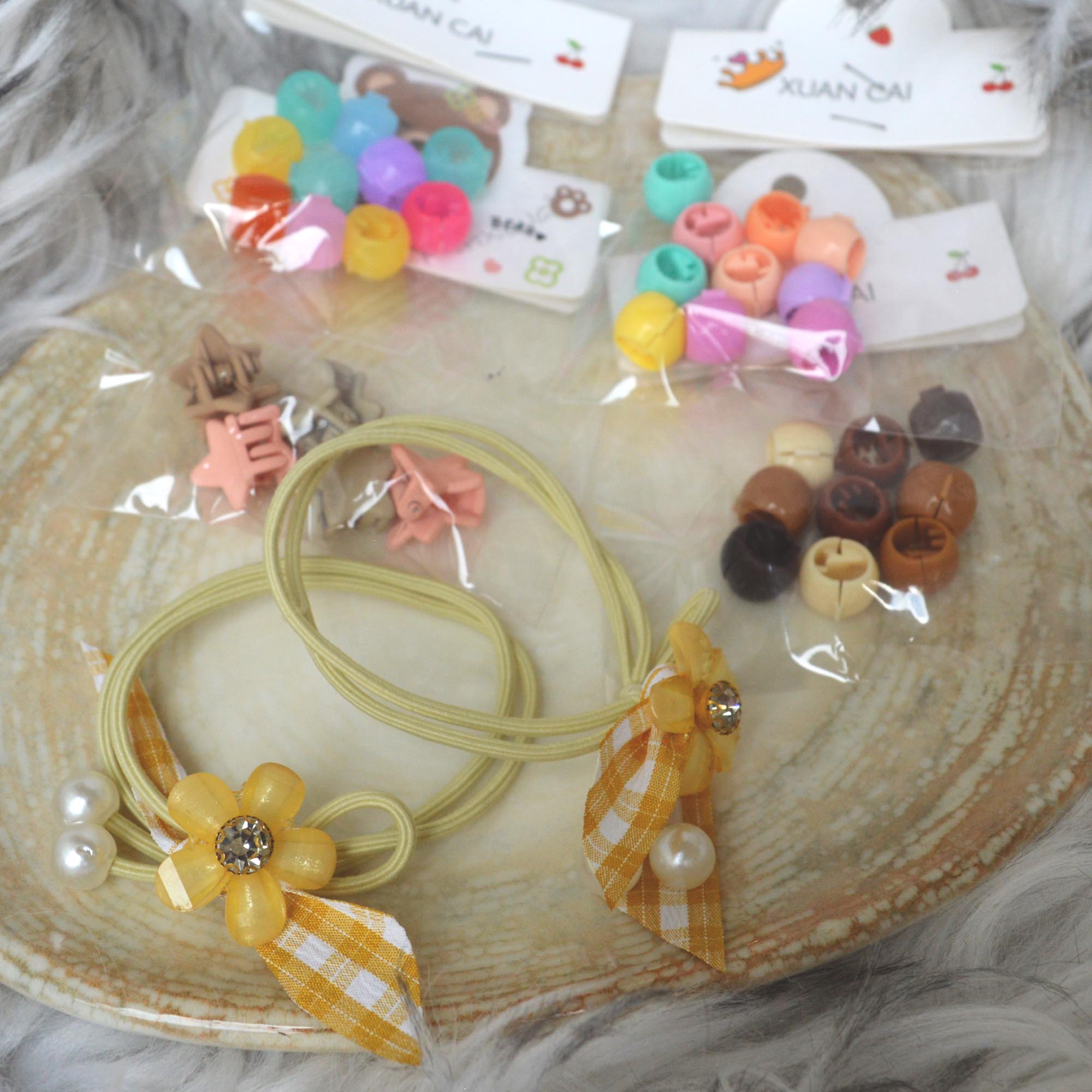 Jewels of Nepal Multi Colored Small Hair Accessories Set For Kids- Pack of all - Image 3