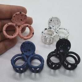 Pack of 4 Paint Textured Acrylic Small Hollow Hair Claw Clip for Women
