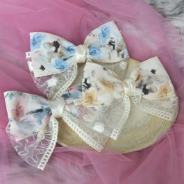 Jewels of Nepal Cute Silk Net Bow Clip for Women