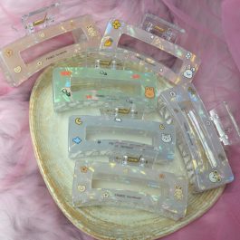Jewels of Nepal Shiny Textured Acrylic Trendy Hair Claw Clip For Women